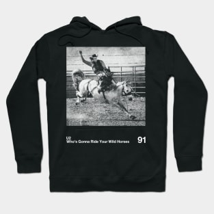 U2 - Artwork 90's Design || Vintage Black & White Hoodie